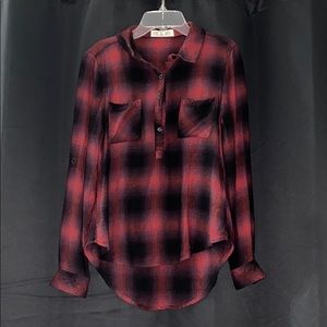 Deep Plaid, high/low Shirt